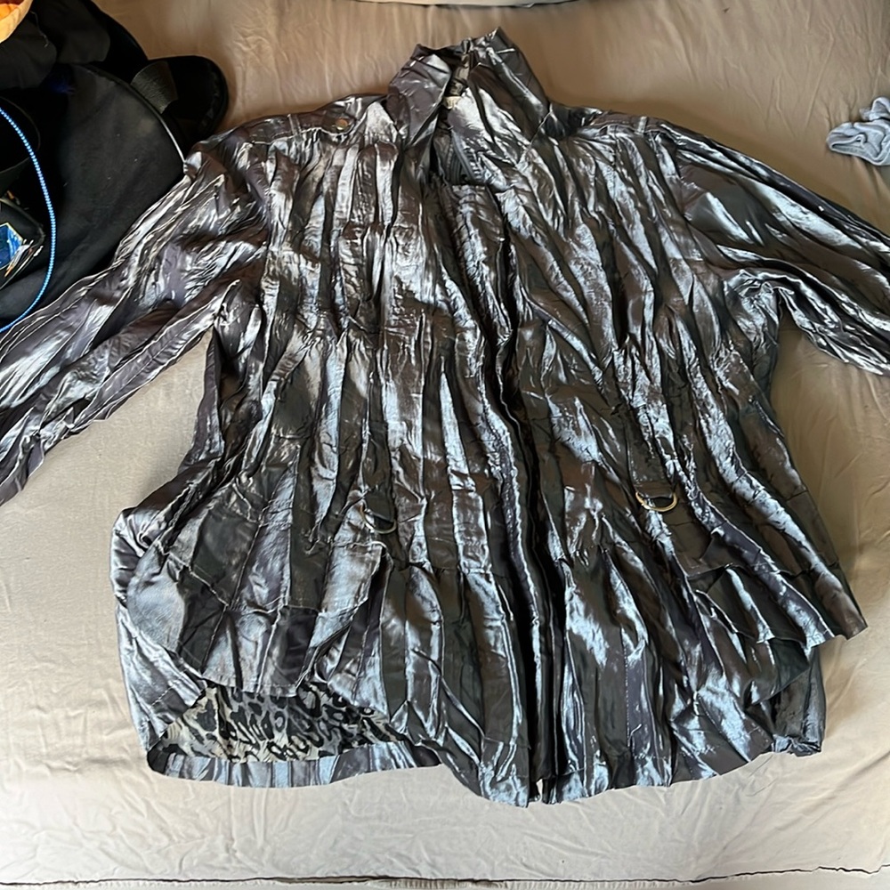 Puli silver ruffle zip up long sleeve